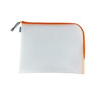 HERMA Universal Bag Case A4, Transparent Mesh Zipper Pouch, Orange (36 x 28 cm), Ideal for Laptops, Tablets, Books, Papers, Toys, Travel, Office, School, Home