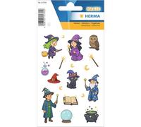 HERMA Wizard Sticker, Glitter Sticker for Children and Toddlers, Children's Sticker with Fairy Tale Witches Motif for Sticker Album Scrapbook Photo Album Gift Birthday Decoration Letters Crafts