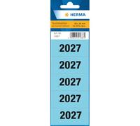 HERMA Year Numbers Stickers for Folders, Pack of 100, 60 x 26 mm, 5 per Sheet, Self-Adhesive, Opaque Text Labels, Matt, Paper Adhesive Labels Stickers, Blue