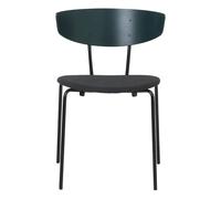 Herman Wood and Metal Padded Chair Dark green one size