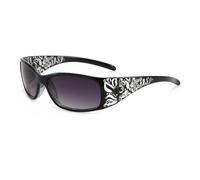 hermaner Rectangular Sunglasses Womens UV400 Protection Thick Flower Print Temples Gradient Lenses Luxury Ladies Sun Glasses Personality Sunnies Outdoor Street Party Travel