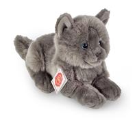Hermann 91831 Dark Grey Cat Lying Cuddly Plush Soft Toy