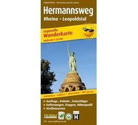 Hermannsweg, Rheine - Leopoldstal: Leporello Wanderkarte mit Ausflugszielen, Einkehr- & Freizeittipps, Straßennamen, Höhenprofil und Etappen, wetterfest, reissfest, abwischbar, GPS-genau