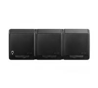 HERMES Black Socket Module 3x with E/S with Flap IP44 3x2P+Z