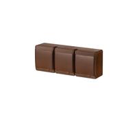 HERMES Brown Socket Outlet 3x with Grounding Contact with Cover