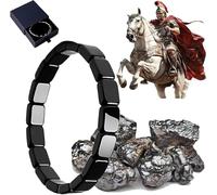 Hermes Hematite Magnetic Stone Bracelet - Roman & Viking Warrior Inspired Adjustable Wristband for Men & Women (Single Piece)