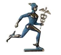 Hermes Mercury God Zeus Son Roman Statue Handmade Solid Bronze 5.6 Inches