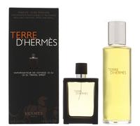 Terre d'Hermes Parfum Gift Set 30ml Refillable Spray + 125ml Pure Parfum Refill