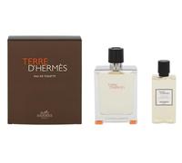 TERRE D'HERMES GIFT SET - 100ml EDT SPRAY & 80ml HAIR & BODY SHOWER GEL NEW