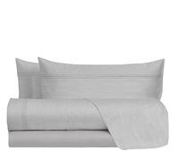 hermet 100% Cotton Double Bed Sheet Set, Double Bed Set, Canvas Effect Pattern, Top Sheet + Bottom Sheet + 2 Pillowcases