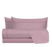 hermet 100% Cotton Double Bed Sheet Set, Double Bed Set, Canvas Effect Pattern, Top Sheet + Bottom Sheet + 2 Pillowcases
