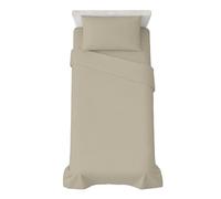 hermet 3-Piece Plain Single Bed Sheet Set, Fitted Sheet, Flat Sheet, Pillowcase 50 x 80 cm, 30 cm Corner, Soft Microfibre, Oekotex Certified, No Iron