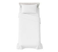 hermet 3-Piece Plain Single Bed Sheet Set, Fitted Sheet, Flat Sheet, Pillowcase 50 x 80 cm, 30 cm Corner, Soft Microfibre, Oekotex Certified, No Iron