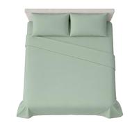 hermet 4-Piece Plain Double Bed Sheet Set, Fitted Sheet, Flat Sheet, 2 Pillowcases 50 x 80 cm, 30 cm Corner, Soft Microfibre, Oekotex Certified, No Iron