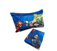 hermet Avengers 100% Cotton Flannelette Single Bed Sheet Set, 3 Pieces, Fitted Sheet + Pillow Case, Single