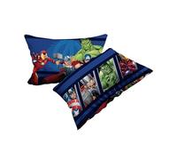 hermet Avengers Set of 2 Cotton Pillow Cases, Pair of Pillow Cases for Beds, 2 Pieces, 100% Cotton, 50 x 80 cm, Envelope Closure