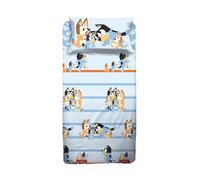 hermet Bluey Single Bed Sheet Set, Single Beds, Top Sheet, Fitted Sheet, Pillowcase, 100% Cotton, Official Product