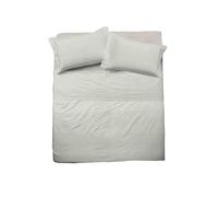 hermet Cristal Double Bed Sheet Set, Cotton, 100% Cotton, Double Bed Set, Top Sheet, Fitted Sheet, Pair of Pillowcases, Ivory