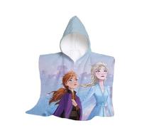 hermet, Disney Frozen Beach Towel with Hood, Maxi Beach Poncho for Children, 60 x 60 cm, Beach or Pool Towel, 100% Soft Cotton