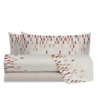 hermet Double Bed Sheet Set in 100% Cotton Pattern, Double Bed Set, Top Sheet + Fitted Sheet + 2 Pillowcases, Pink Fedora