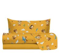 hermet Jolly Tennis Single Bed Sheet Set, 100% Cotton, Top Sheet + Fitted Sheet + Pillowcase, Bedding Set with Nursery Design