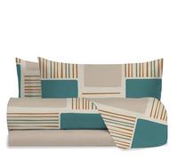 hermet Julia Ottanio 100% Cotton Double Bed Sheet Set, Double Bed Sheet + Fitted Sheet + 2 Pillowcases