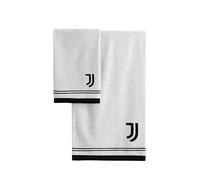hermet Juventus Bath Towels, Set of 2 Bath Towels, Face Towel, Bidet Towel, Official Product, 100% Cotton, Set of 2, White Black