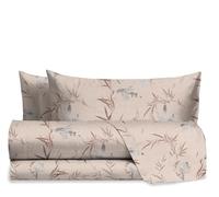 hermet Laura Biagiotti Cotton Double Bed Sheet Set, Patterned Bed Set, 100% Cotton, Top Sheet + Fitted Sheet + Pair of Pillowcases