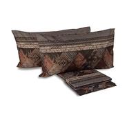 hermet Laura Biagiotti, Double Bed Sheet Set in Percale Cotton, 100% Printed Cotton, Top Sheet, Fitted Sheet, Pair of Pillowcases, Hatysa Brick