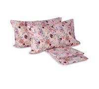 hermet Laura Biagiotti, Double Bed Sheet Set in Percale Cotton, 100% Printed Cotton, Top Sheet, Fitted Sheet, Pair of Pillowcases, Markab Pink