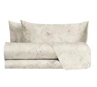hermet Laura Biagiotti, Set of Double Bed Sheets Cotton, Patterned Bed Set, 100% Cotton, Top Sheet + Fitted Sheet + Pair of Pillowcases, Tesia Ivory