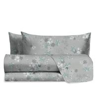 hermet Laura Biagiotti, Set of Double Bed Sheets Cotton, Patterned Bed Set, 100% Cotton, Top Sheet + Fitted Sheet + Pair of Pillowcases, Eris Aquamarine