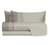 hermet Laura Biagiotti, Set of Double Bed Sheets Cotton, Patterned Bed Set, 100% Cotton, Top Sheet + Fitted Sheet + Pair of Pillowcases, Hecate Peach
