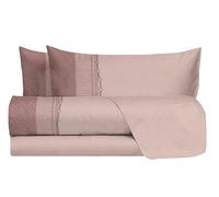 hermet Laura Biagiotti, Set of Double Bed Sheets Cotton, Patterned Bed Set, 100% Cotton, Top Sheet + Fitted Sheet + Pair of Pillowcases, Hecate Pink