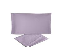 hermet Laura Biagiotti Single Bed Sheet Set in Plain Percale 100% Cotton, Lilac, Top Sheet + Fitted Sheet + Pillowcase