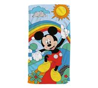 hermet Mickey Mouse Beach Towel, 70 x 140 cm, Beach or Pool Towel, 100% Soft Cotton, Practical and Lightweight