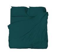 hermet Microfibre Double Bed Sheet Set, Teal, Complete Bed, Top Sheet, Fitted Sheet, Pair of Pillowcases, Winner