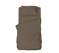 hermet Microfibre Fitted Sheet Set, Taupe, Complete Bed Set, Top Sheet, Fitted Sheet, Pillowcase, Winner