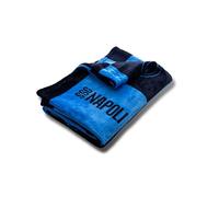 hermet SSC Napoli Soft Blanket with Logo, Warm Blanket for Sofa and Bed, Size 150 x 210 cm, Soft Touch, Blue, Official Product