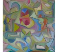 Hermetic Codes, Abstract Oil Painting, 50.8 x 50.8 cm, Energy and Light Collection, 2016