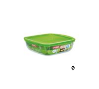 Hermetic Lunch Box Pyrex C&S Transparent Borosilicate Glass/14 x 12 x 14 cm