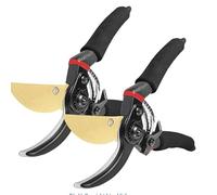 Hermhoffer GardenSlicer Pro, high-performance garden shears, pruning shears for branches up to 3 cm, stainless SK5 steel blade, ergonomic soft handle, ideal for fruit trees and shrubs (2 pieces)