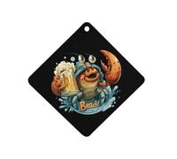 Hermit Crab Beer Car Air Freshener Decorative Hanging Aromatherapy Tablets for Car Trucks Rhombus