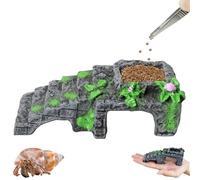 Hermit Crab Climbing Toys with Water Bowl, Hermit Crab Accessories, Durable Resin Material Climbing Ramp with Feeding Tweezer for Hermit Crabs Hideout, Tank Decor for Small Reptiles Habitat