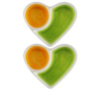 Hermit Crab Food Dish 2 Pcs Ceramic Hermit Crab Water Bowl Love Heart Shape Reptile Water Bowl for Bearded Dragon Lizard Frog Gecko Tortoise Snail Frog