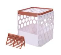 Hermit Crab Habitat Dual-layer Feeding and Bathing Basin Brown Plastic | Two-tiered Basin with Mesh Lid and Ventilated Hollow Base, Easy Cleaning, for Terrarium Sand Setups