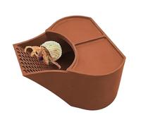 Hermit Crab Hiding Cave - Climbing House Ramp, Underground Tunnel Shelter for Pet Observation, Double Food Dish with Secure Placement, Habitat Accessory, Coastal Retreat Chamber for Viewing