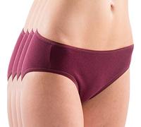 HERMKO 1031 Pack of 4 Women's Briefs Basic Made of 100% Organic Cotton, with Elastic hems, Colour:Bordeaux, Size:10/12 (S)