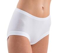 HERMKO 1140 5-Pack Ladies' high-Waist, Elasticated Knickers in 100% bio-Cotton, Colour:White, Size:36 (XXXXL)