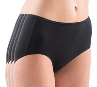 HERMKO 1150 - Basic Maxi Women's Brief 4 Pair Pack in 100% bio-Cotton, Colour:Black, Size:10/12 (S)